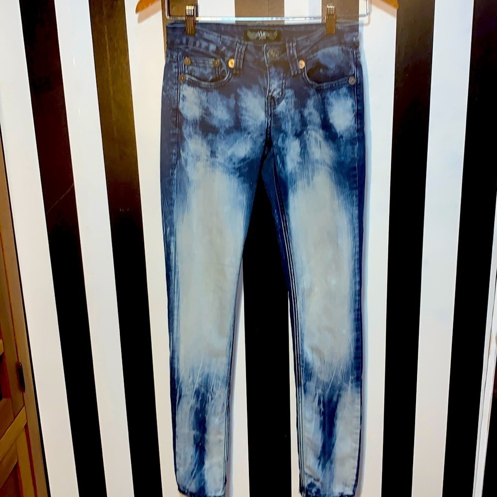Y2K Acid Washed Bleached Denim Jeans Size 0 Juniors Women’s Retro Fit - Picture 12 of 17